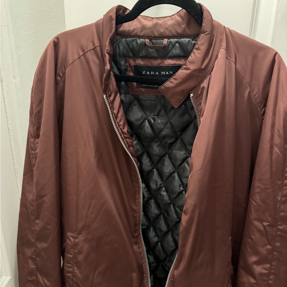 Burgundy bomber jacket